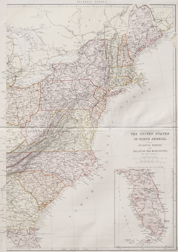 The United States of America
Atlantic States and Valley of the Mississippi
 (1860)